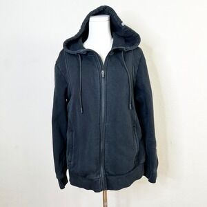 FIGS Black Full Zip Fleece Hoodie Sweatshirt Jacket Size Large WXXOW1004